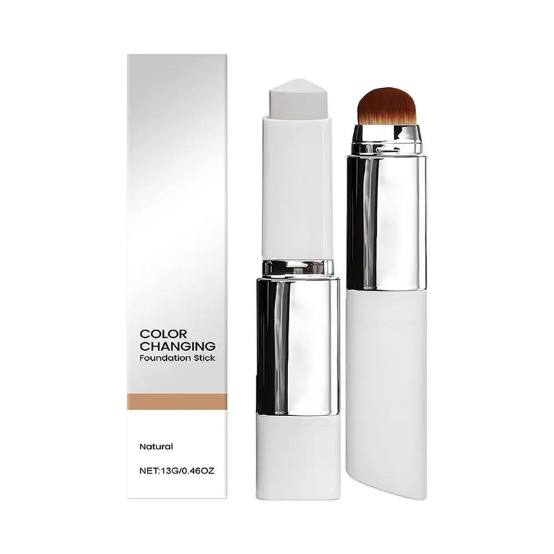 2-in-1 Color-Changing Foundation Stick Liquid Lightweight Moisturizing Brightening Foundation Color Changing For All Skin Types